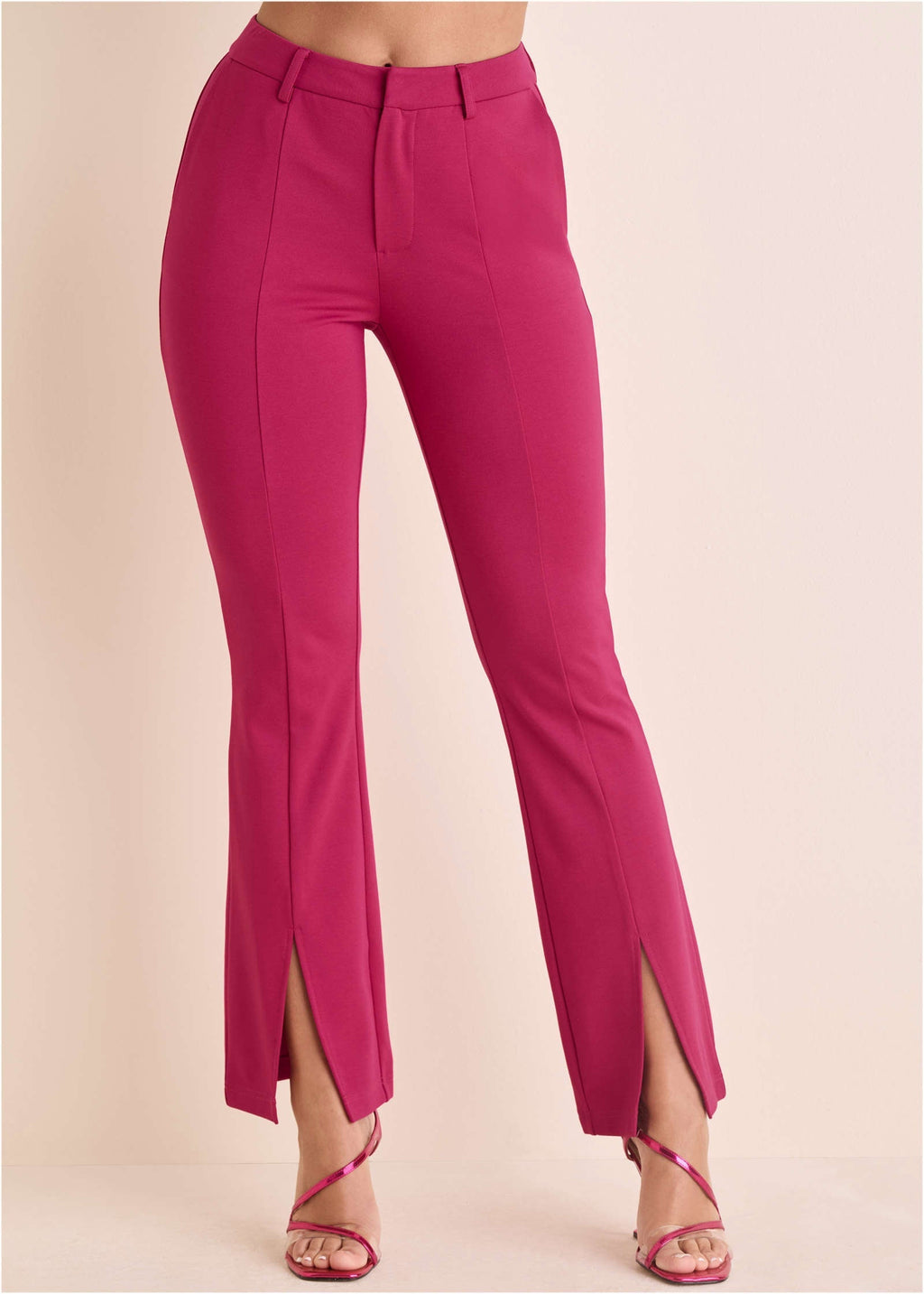 Front Slit Wide Leg Pant - Granita