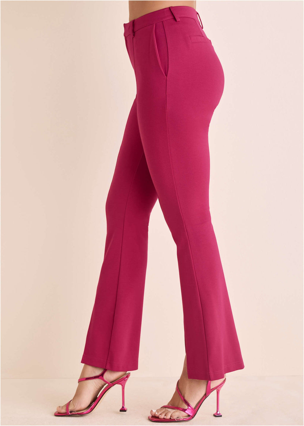 Front Slit Wide Leg Pant - Granita