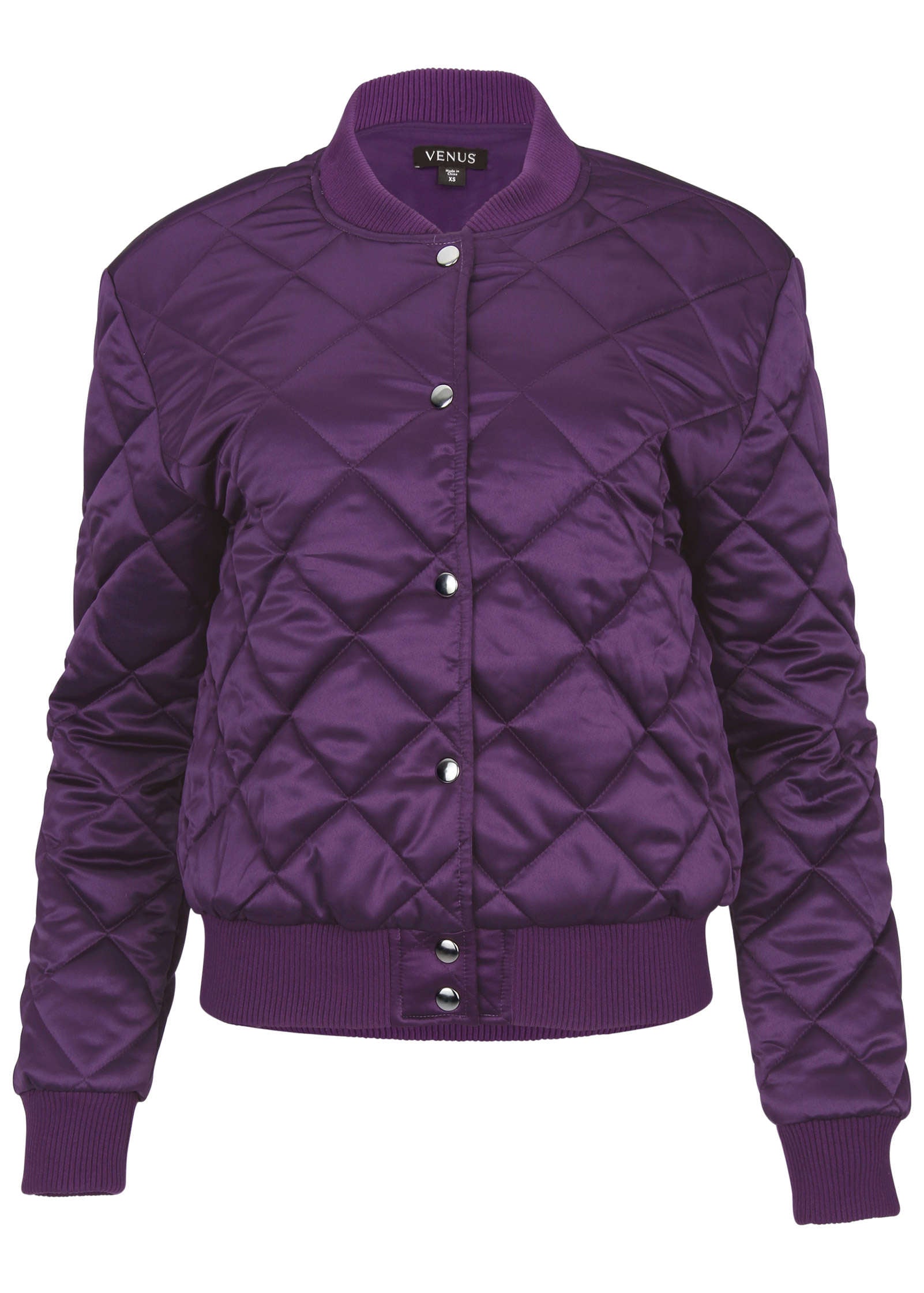 Quilted Bomber - Purple