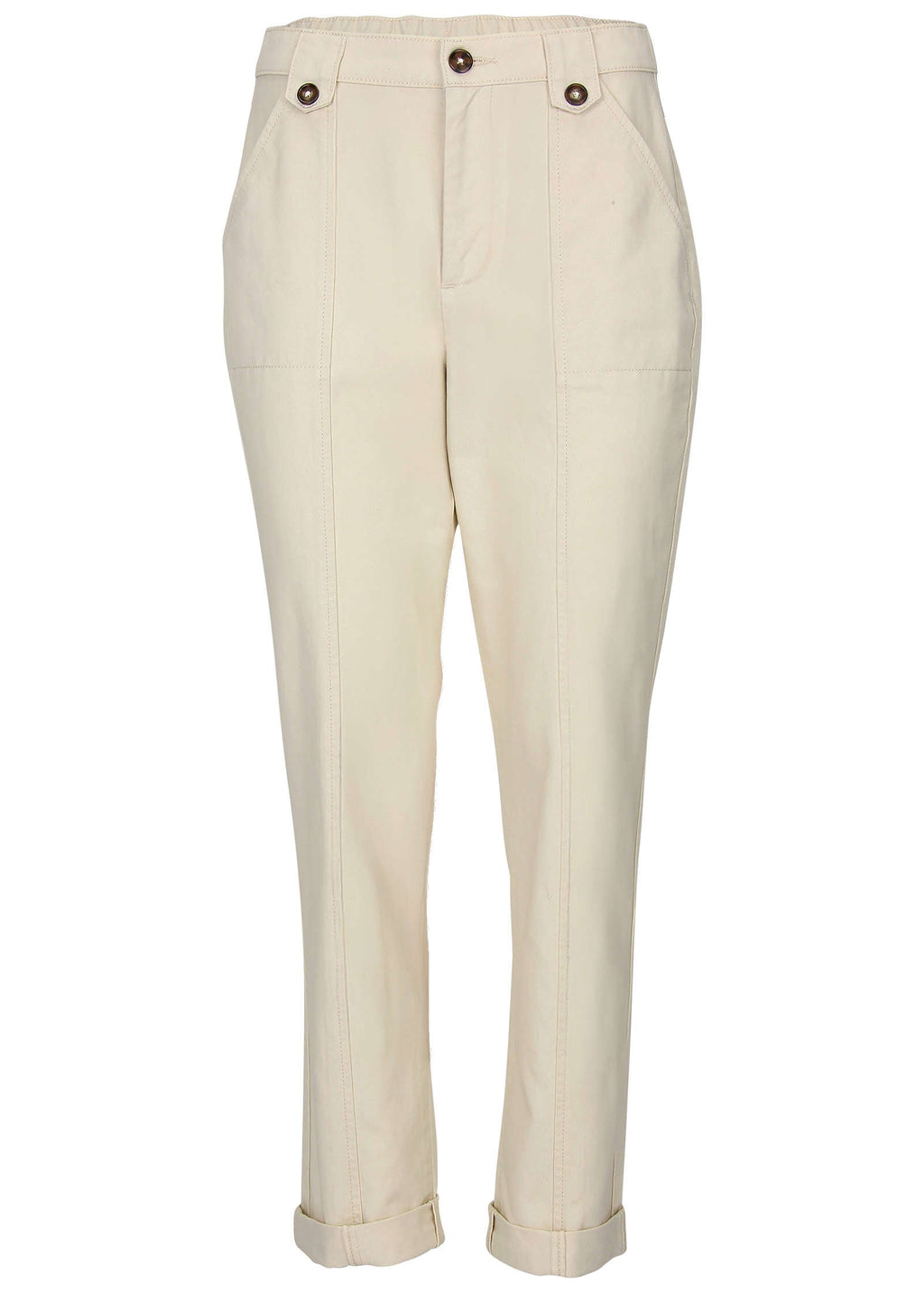 Rolled Hem Chino Pant  - Cream