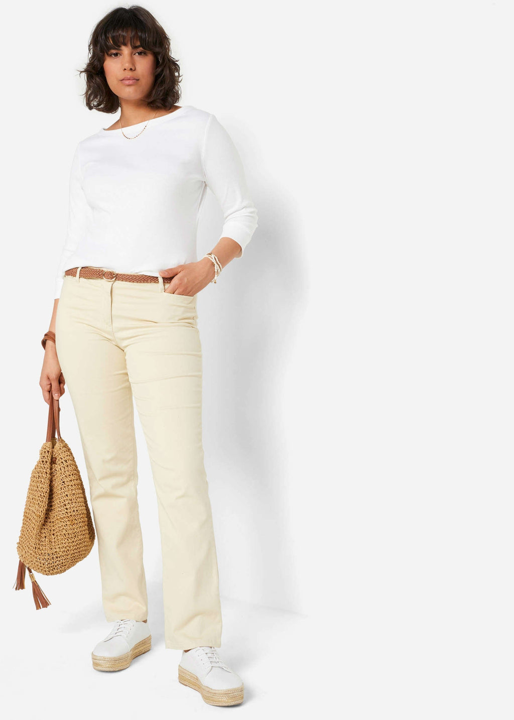 Boat Neck Top - White