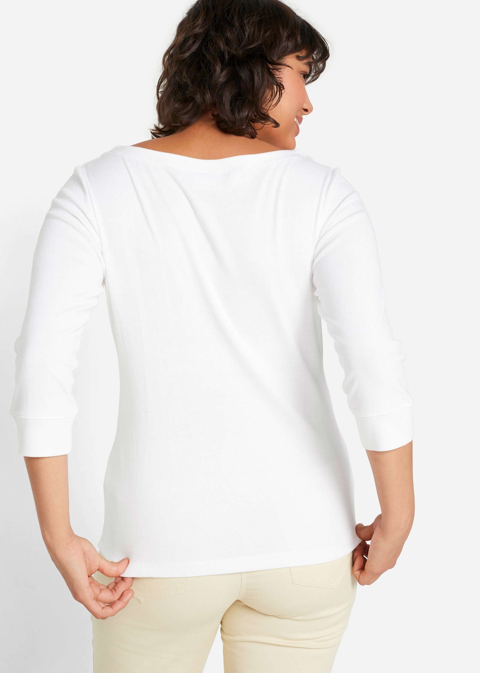 Boat Neck Top - White