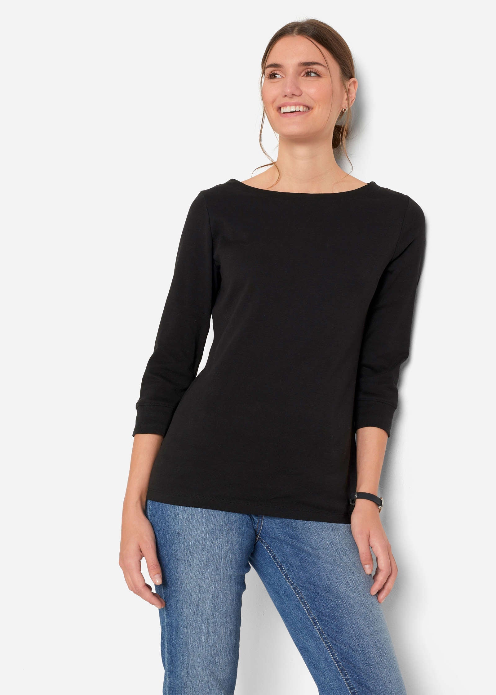 Boat Neck Top - Black