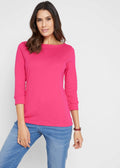 Boat Neck Top - Dark Pink