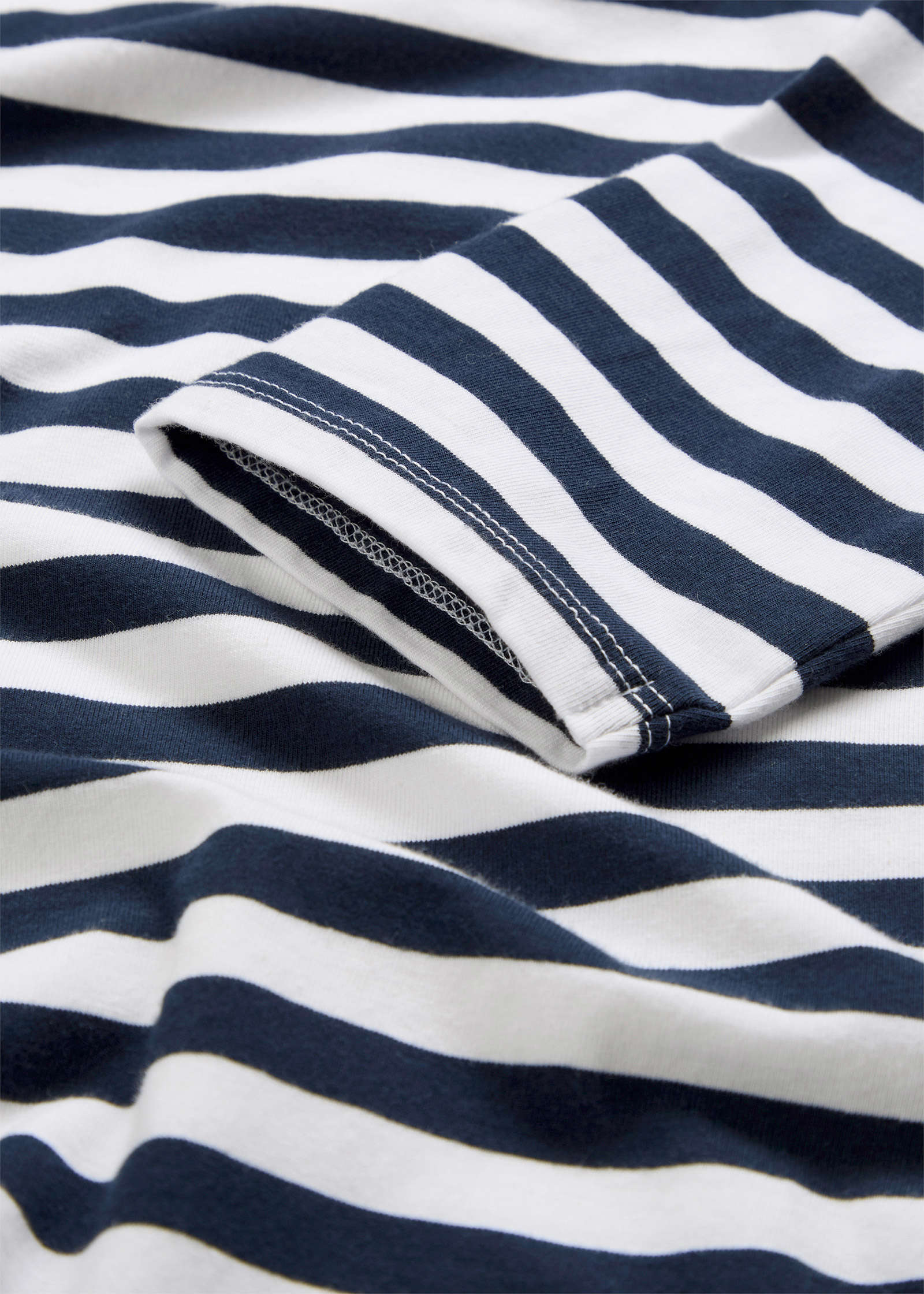 Boat Neck Striped Top - White & Navy Stripe