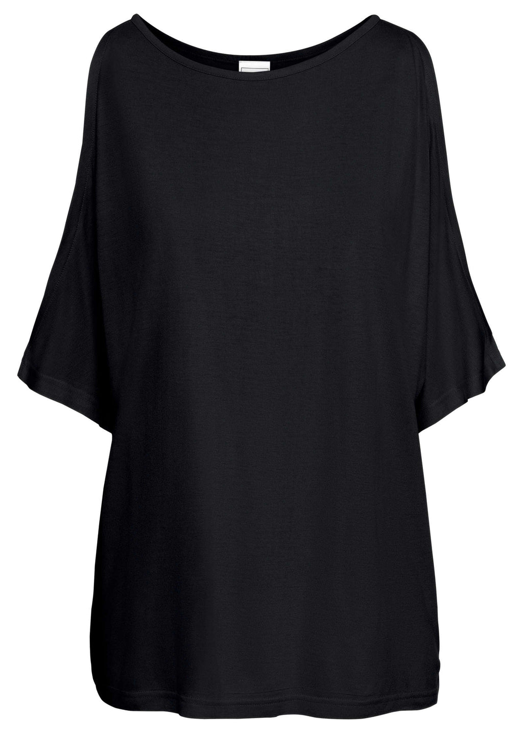 Cold-Shoudler T-Shirt - Black