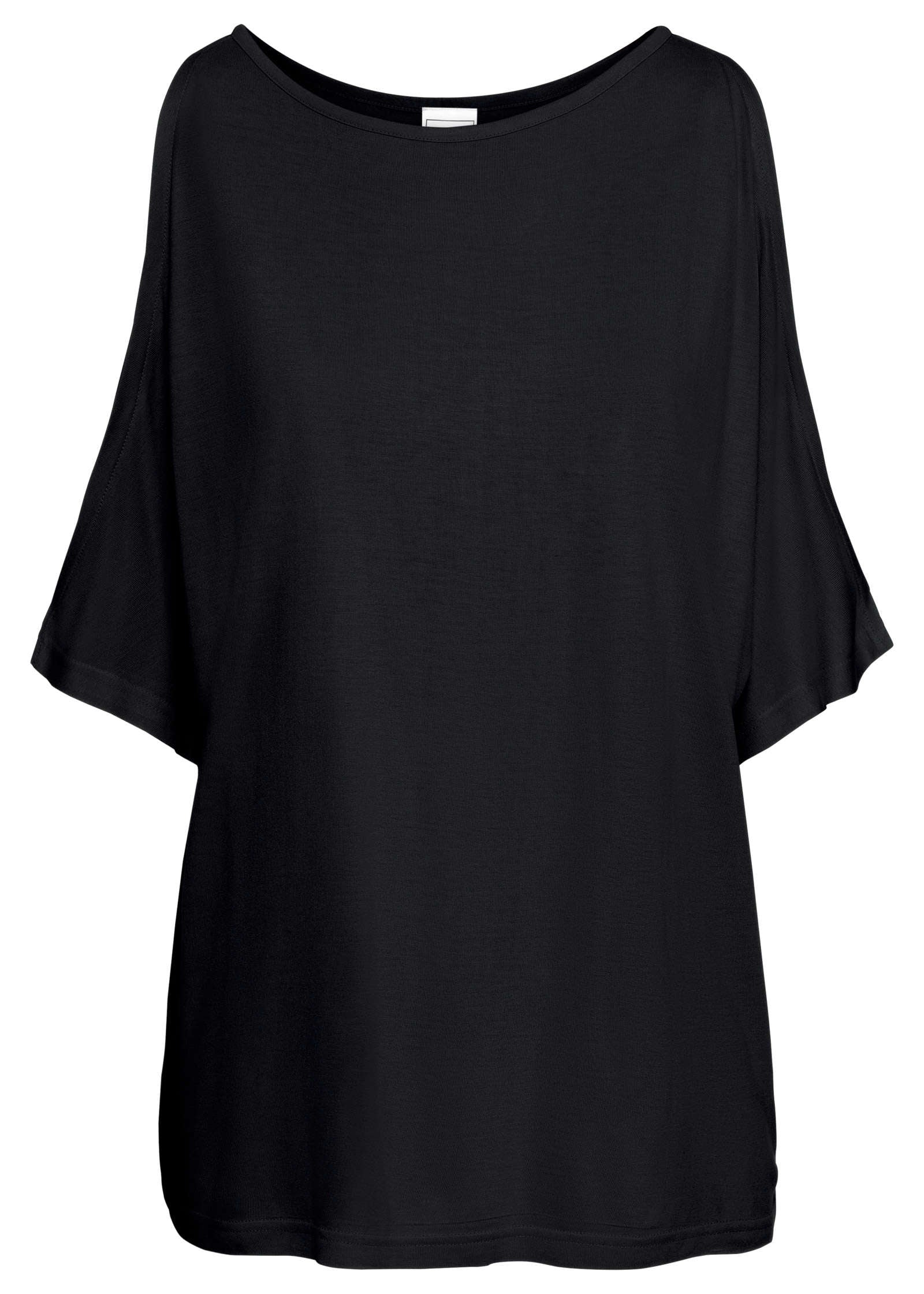 Cold-Shoudler T-Shirt - Black