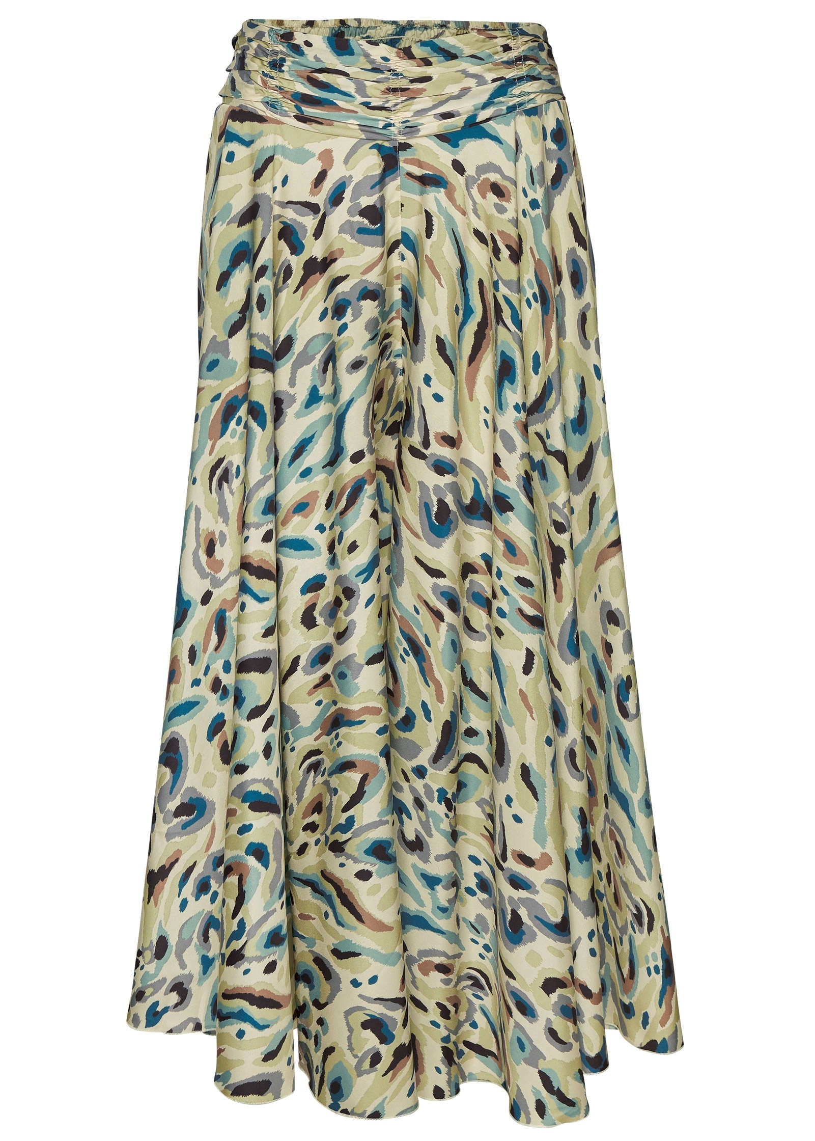 Printed Smocked Pants - Sand Multi