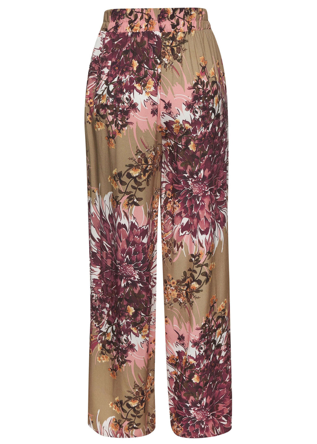 Tie Detail Printed Pants - Taupe Multi