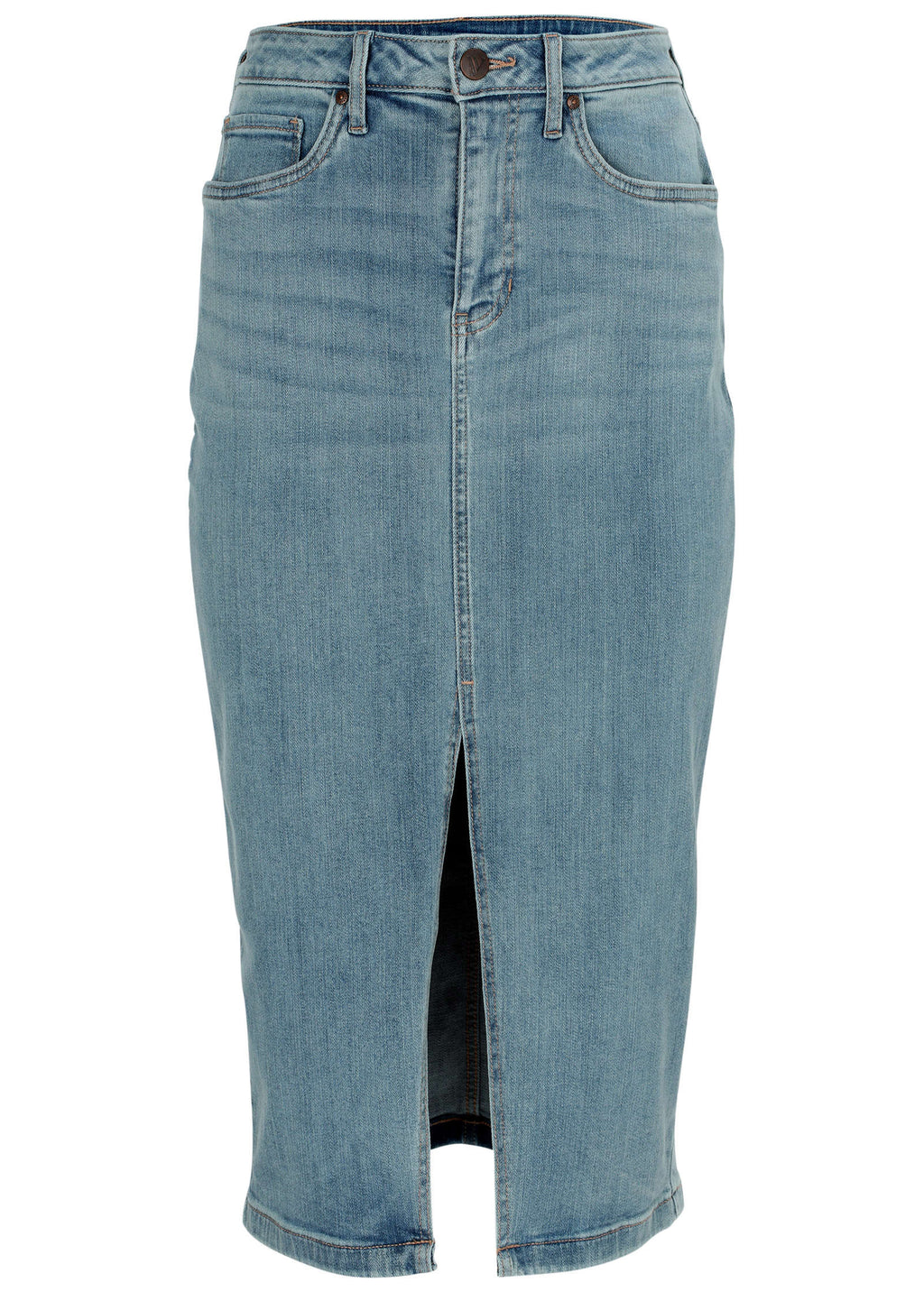 Denim Midi Skirt - Light Wash