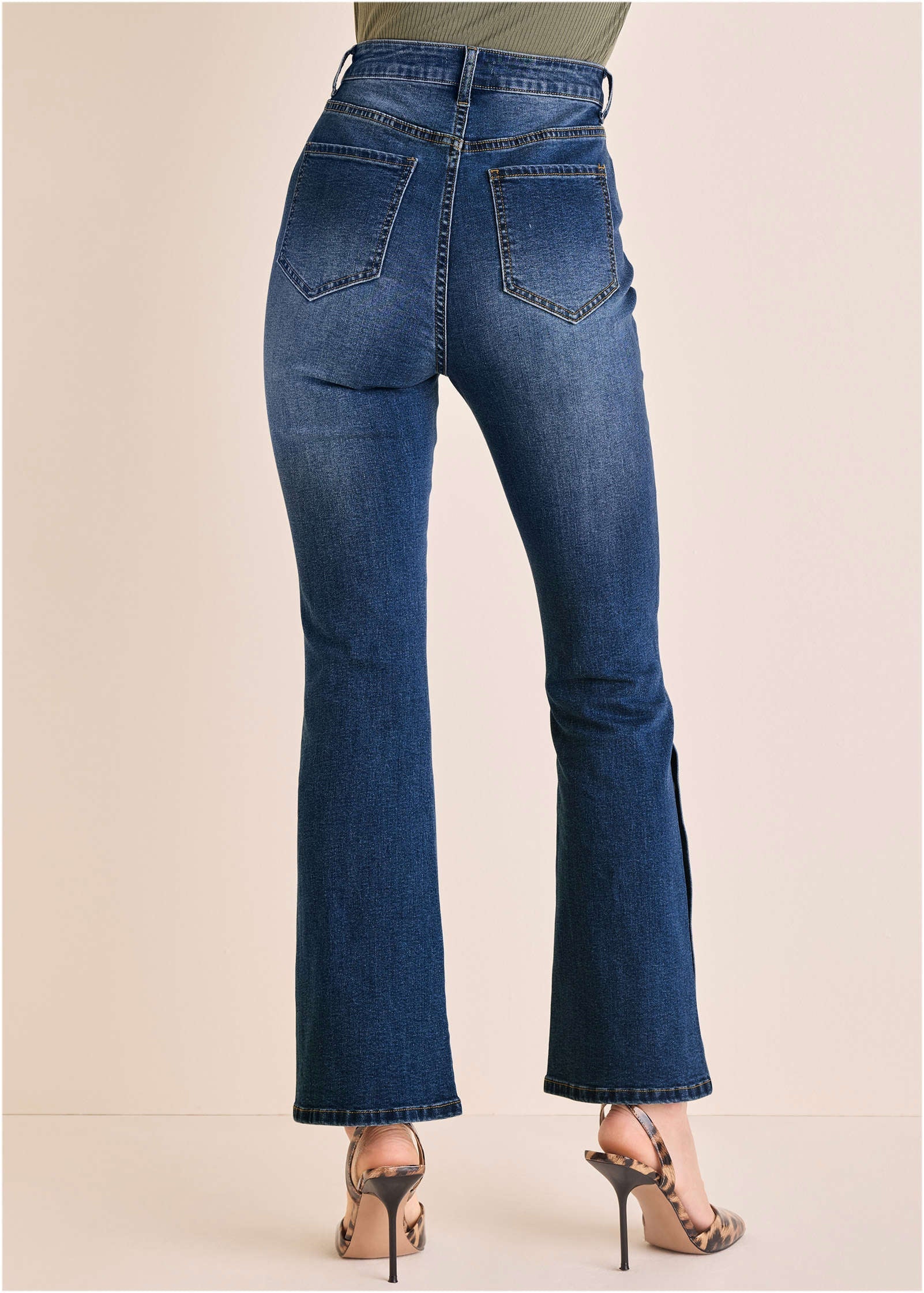 Penelope Snap Detail Jean - Medium Wash