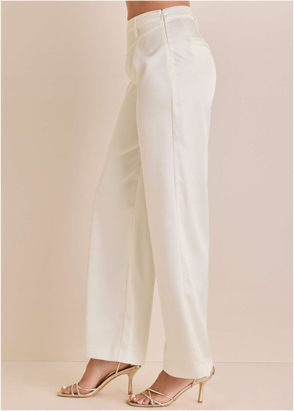 Shiny Satin Pant - Off White