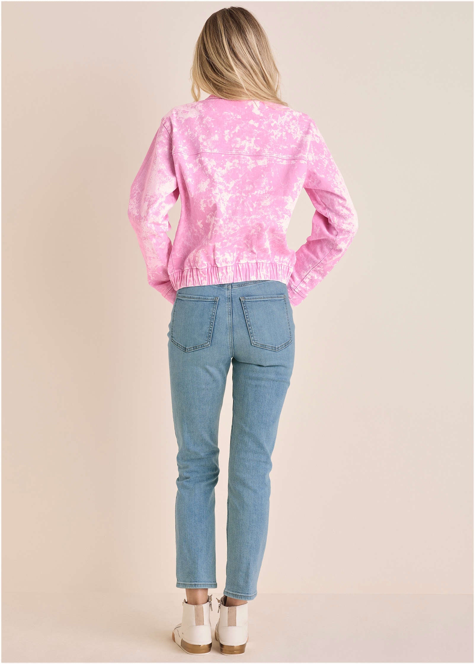 Acid Wash Bomber - Pink Acid Wash