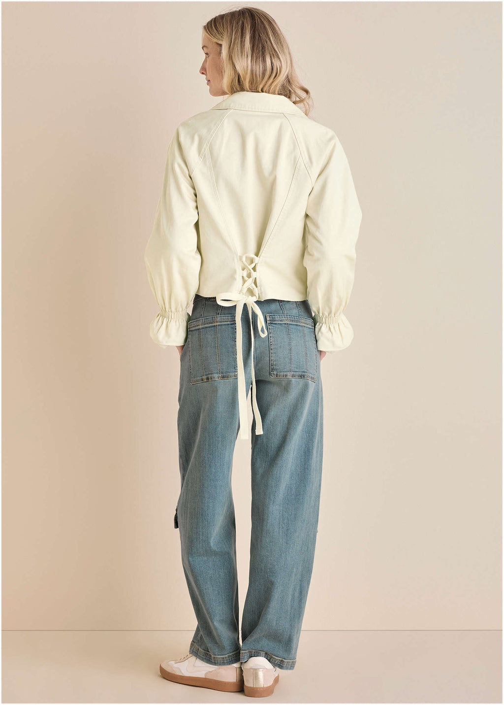 Crop Trench Coat - Cream