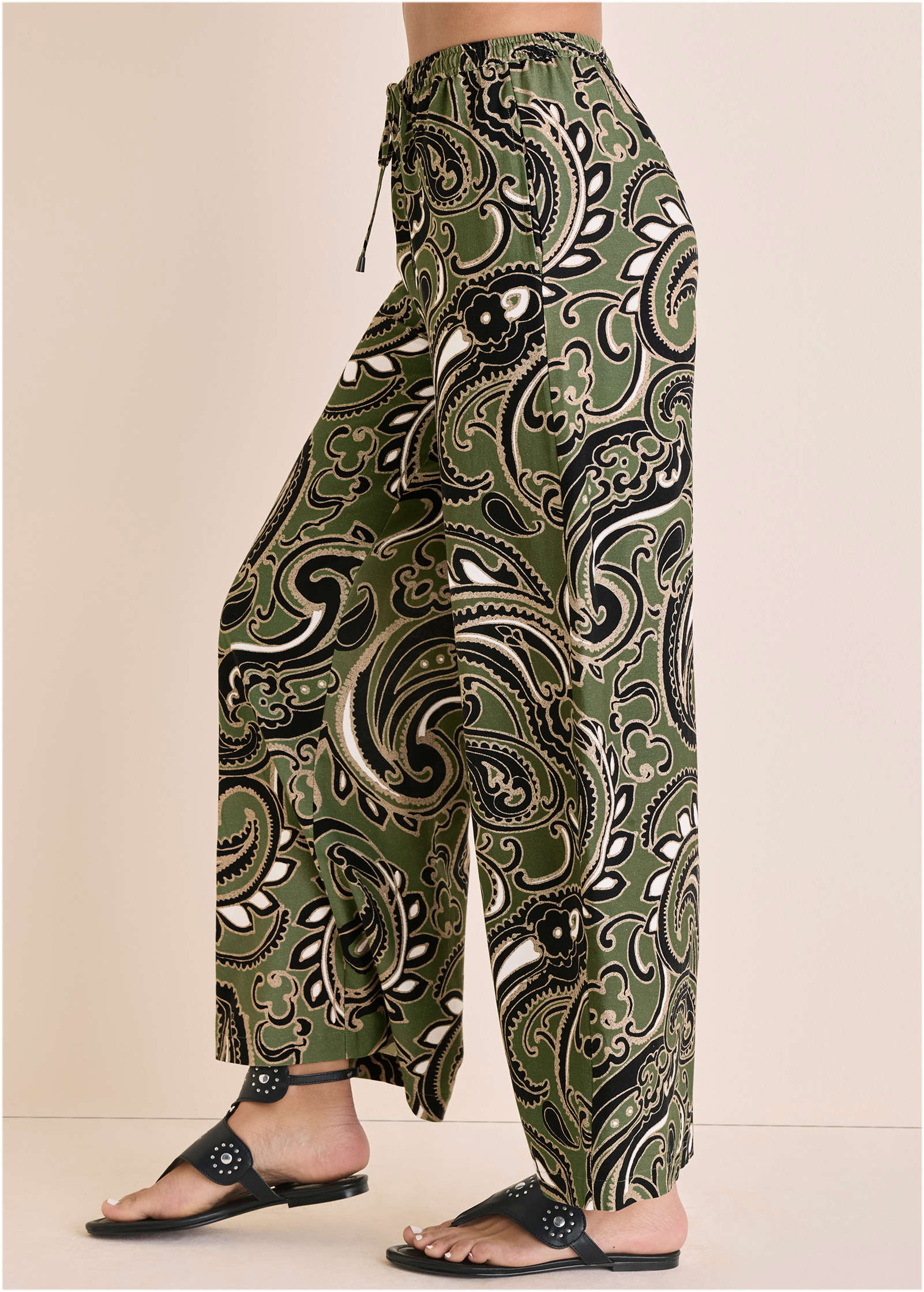 Linen Wide Leg Pant - Large Splendid Paisley