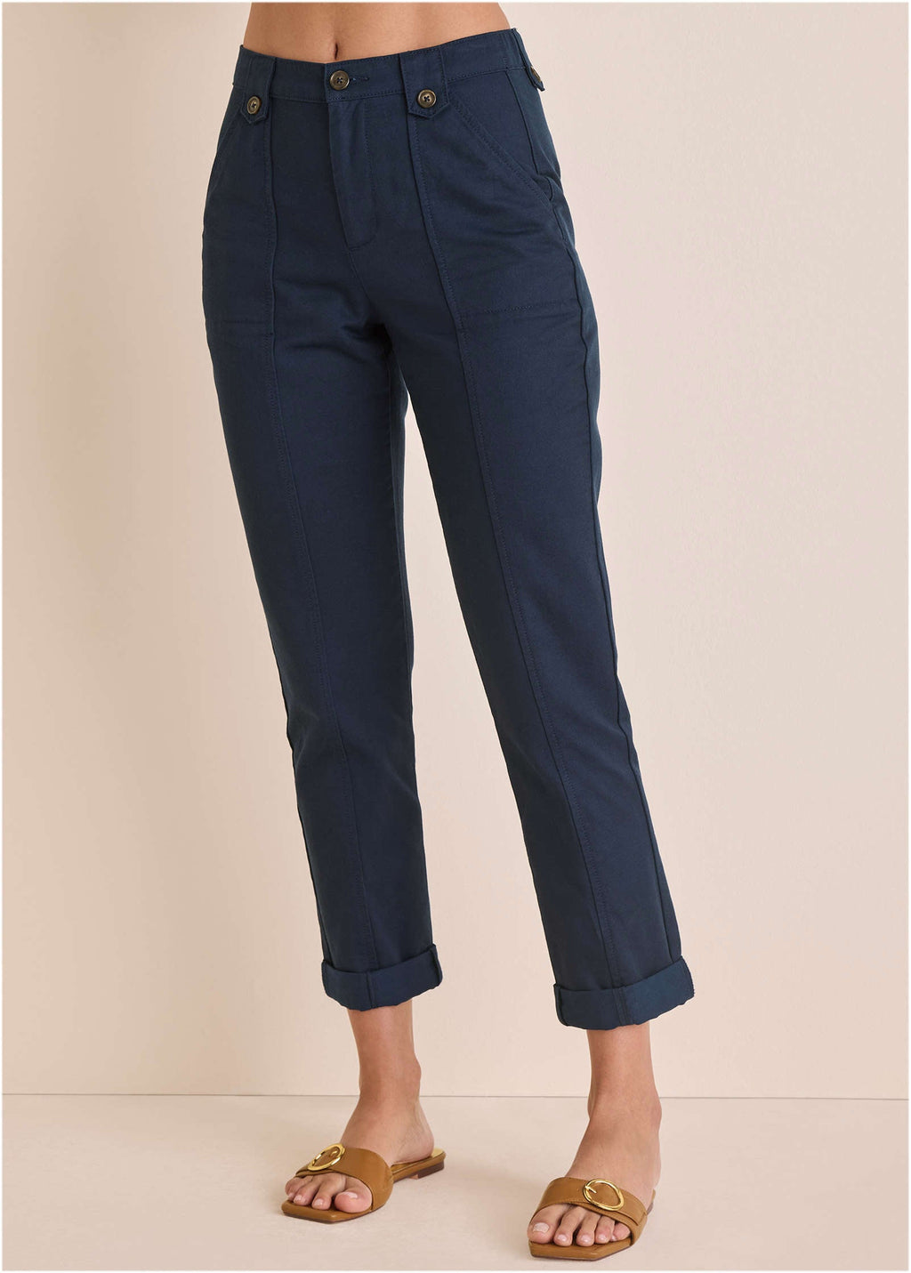 Rolled Hem Chino Pant  - Navy