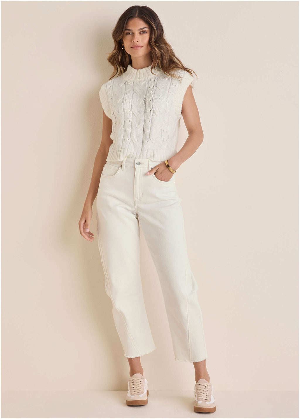 Barrel Leg Jean - Off White