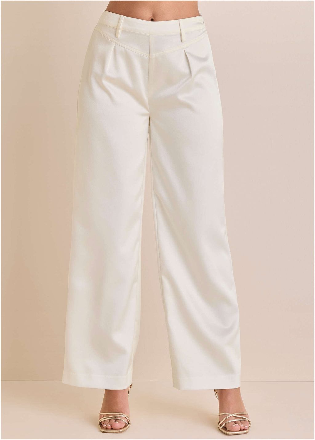 Shiny Satin Pant - Off White