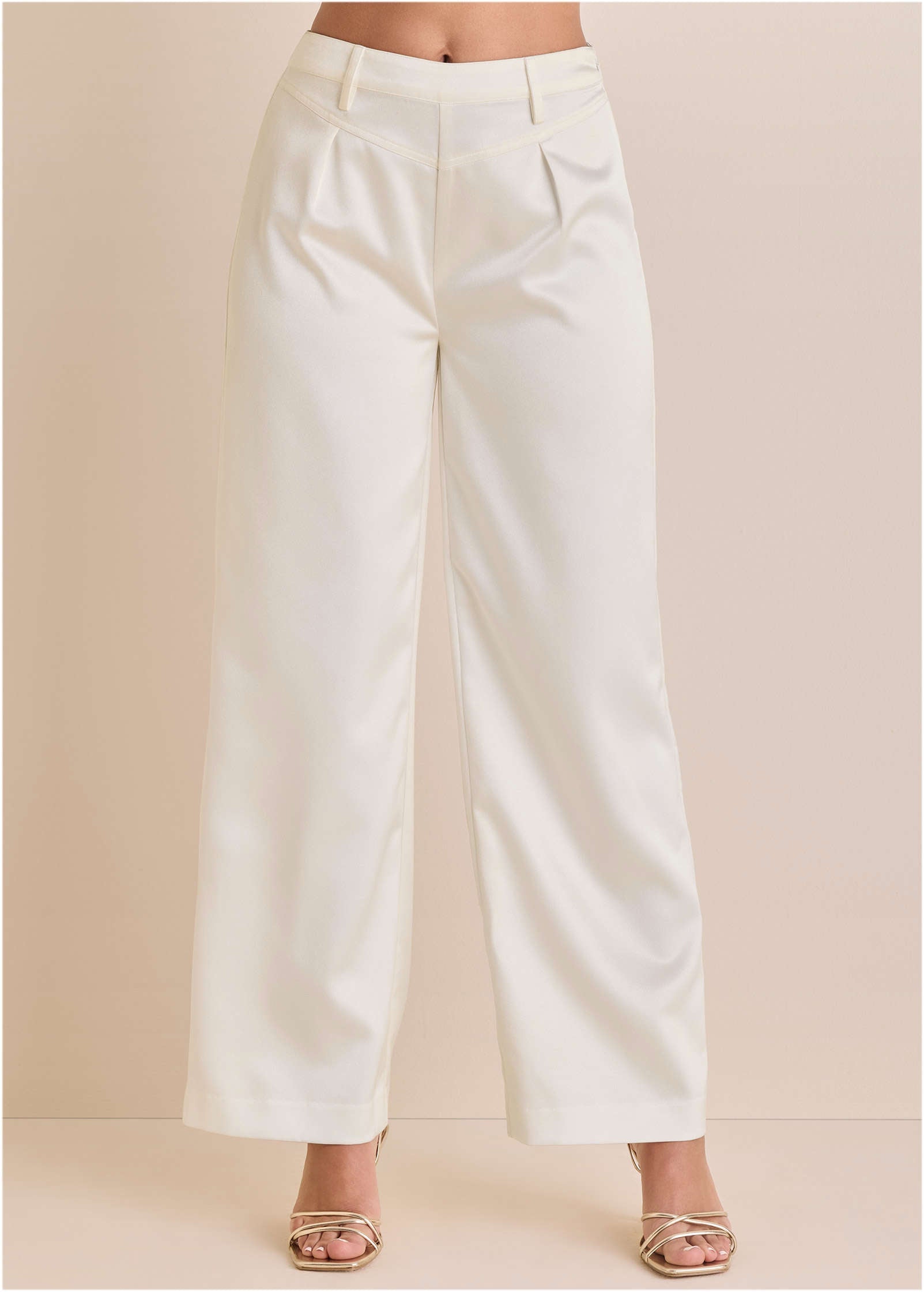 Shiny Satin Pant - Off White