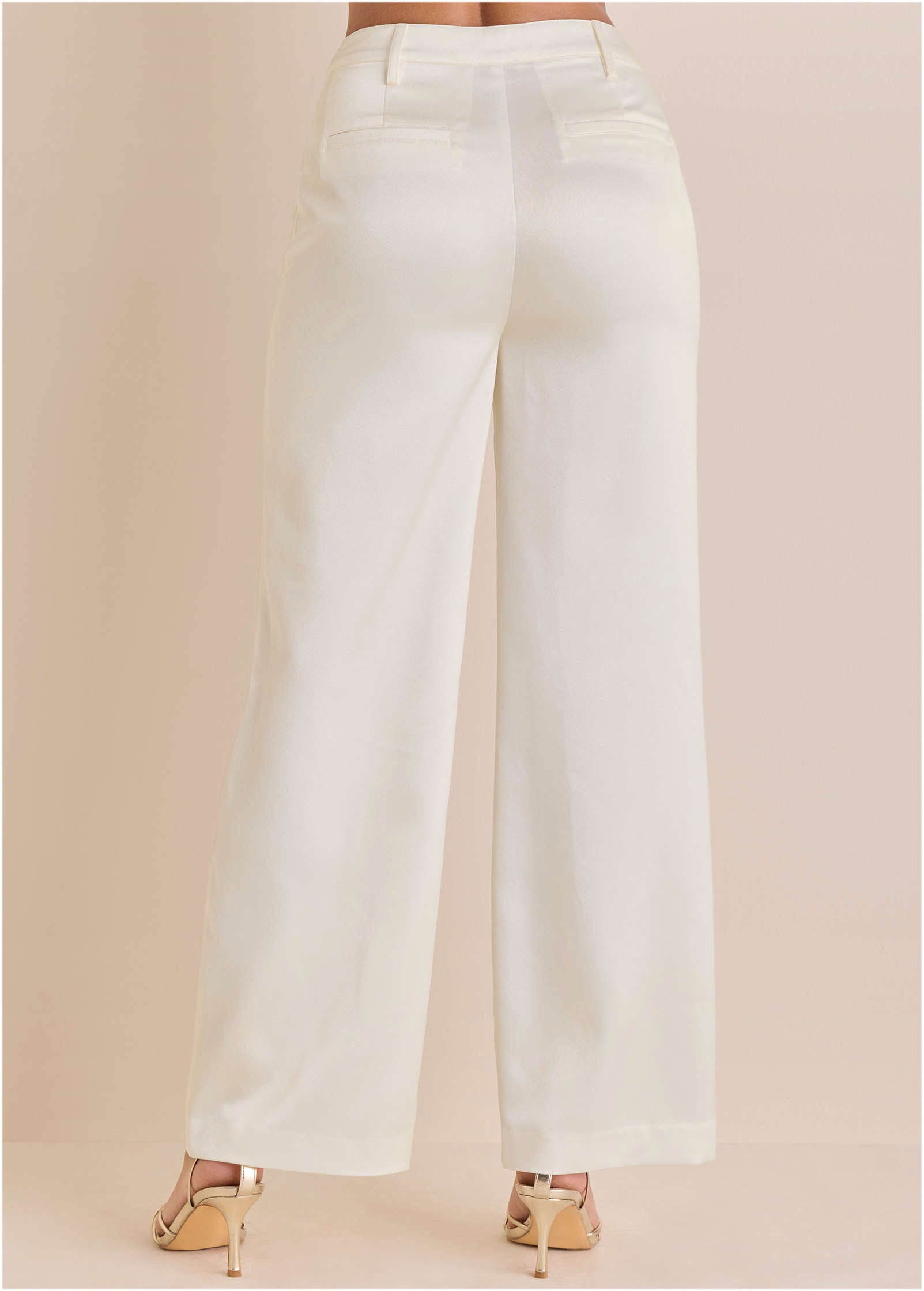 Shiny Satin Pant - Off White