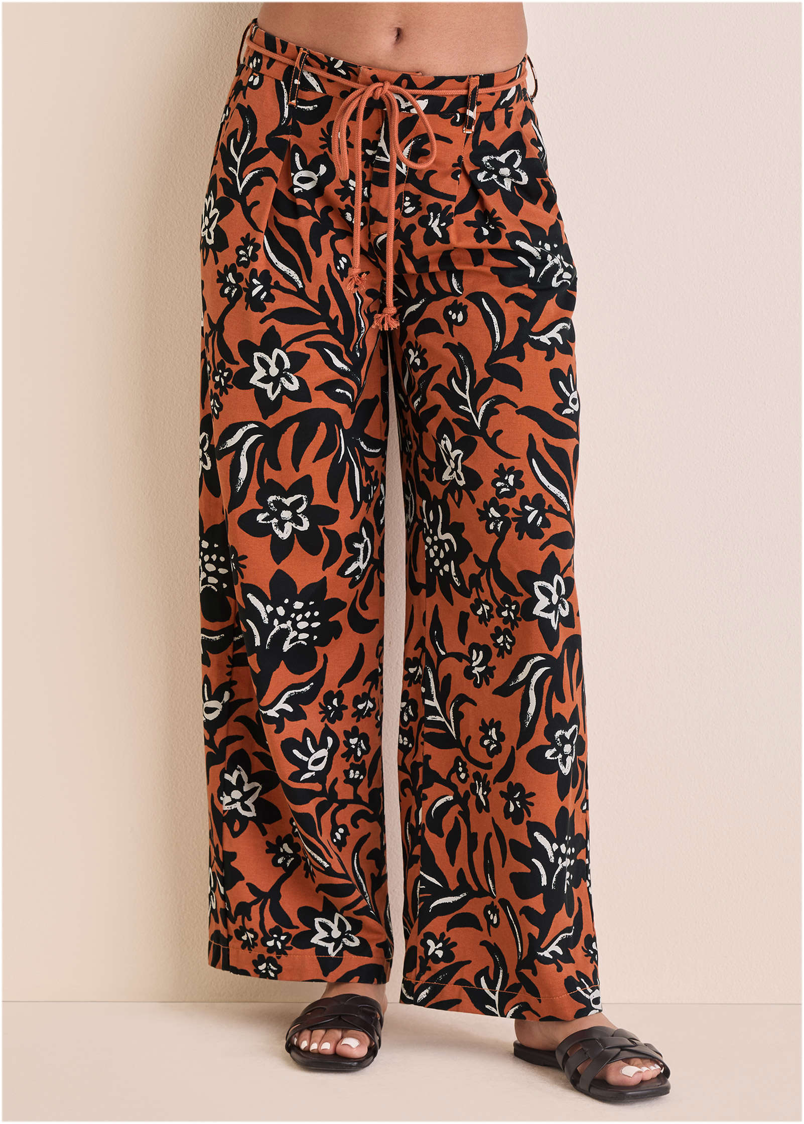 Chino Wide Leg Pant - Painterly Floral