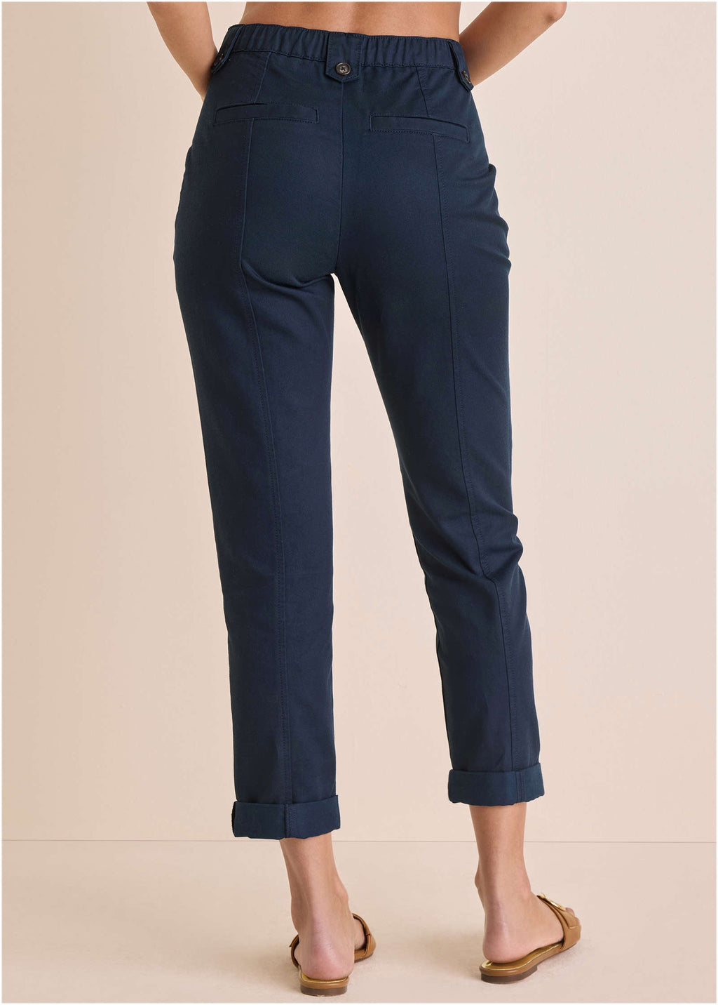 Rolled Hem Chino Pant  - Navy