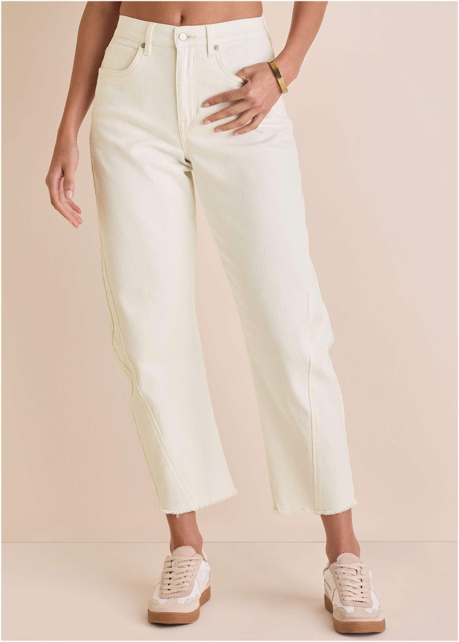 Barrel Leg Jean - Off White