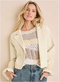 Crop Trench Coat - Cream
