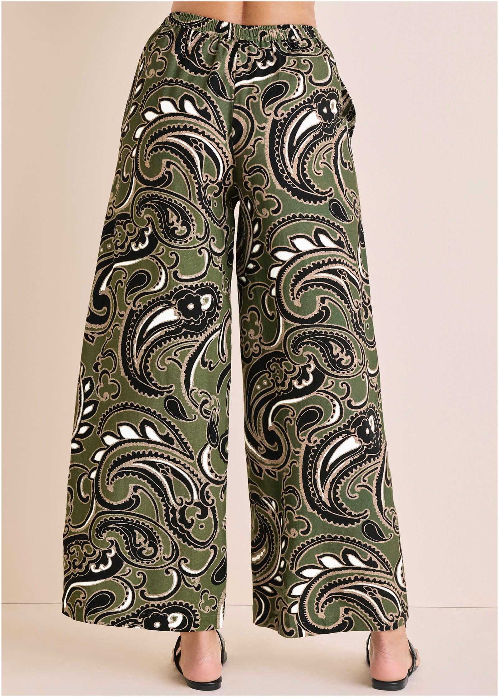 Linen Wide Leg Pant - Large Splendid Paisley