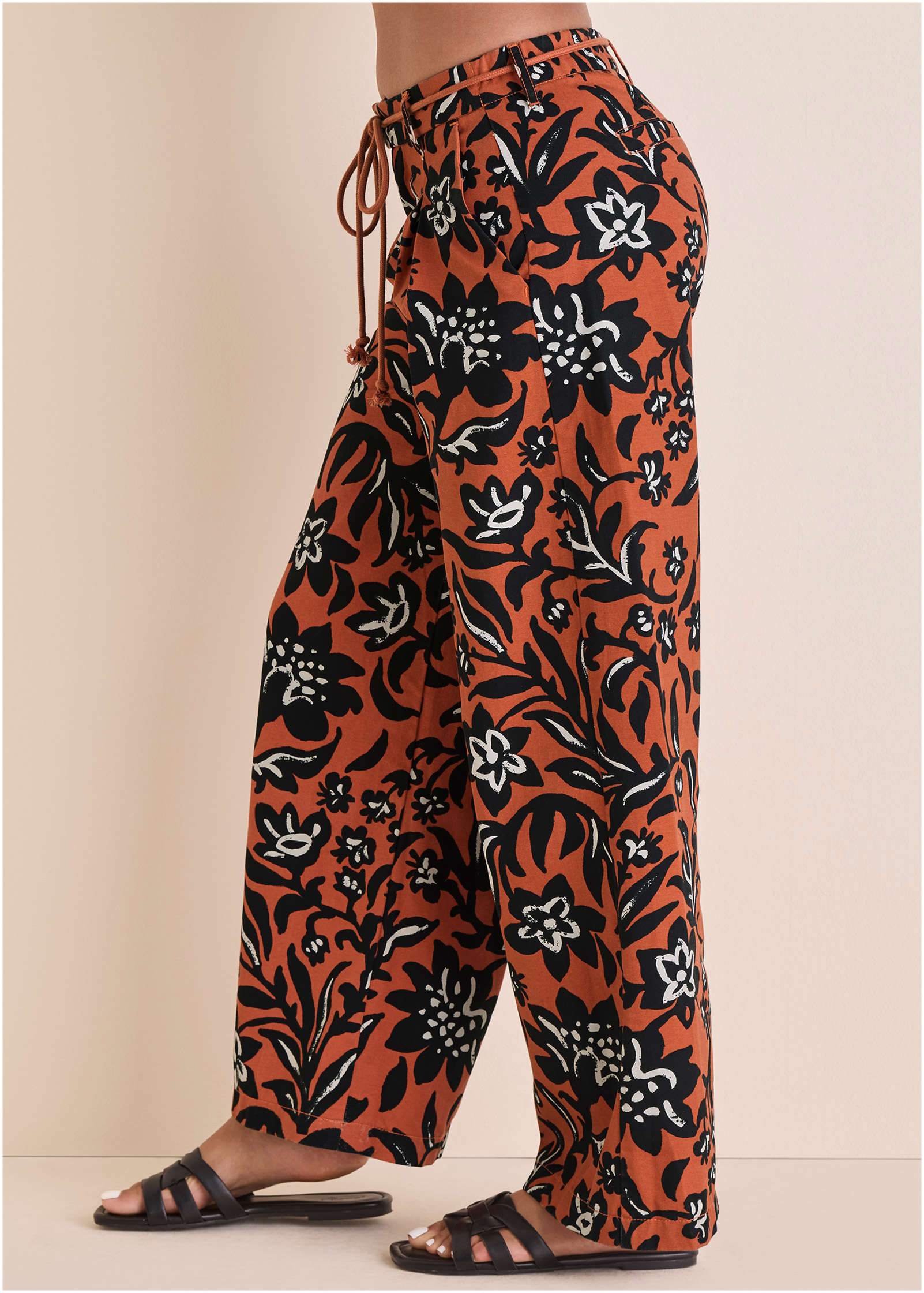 Chino Wide Leg Pant - Painterly Floral