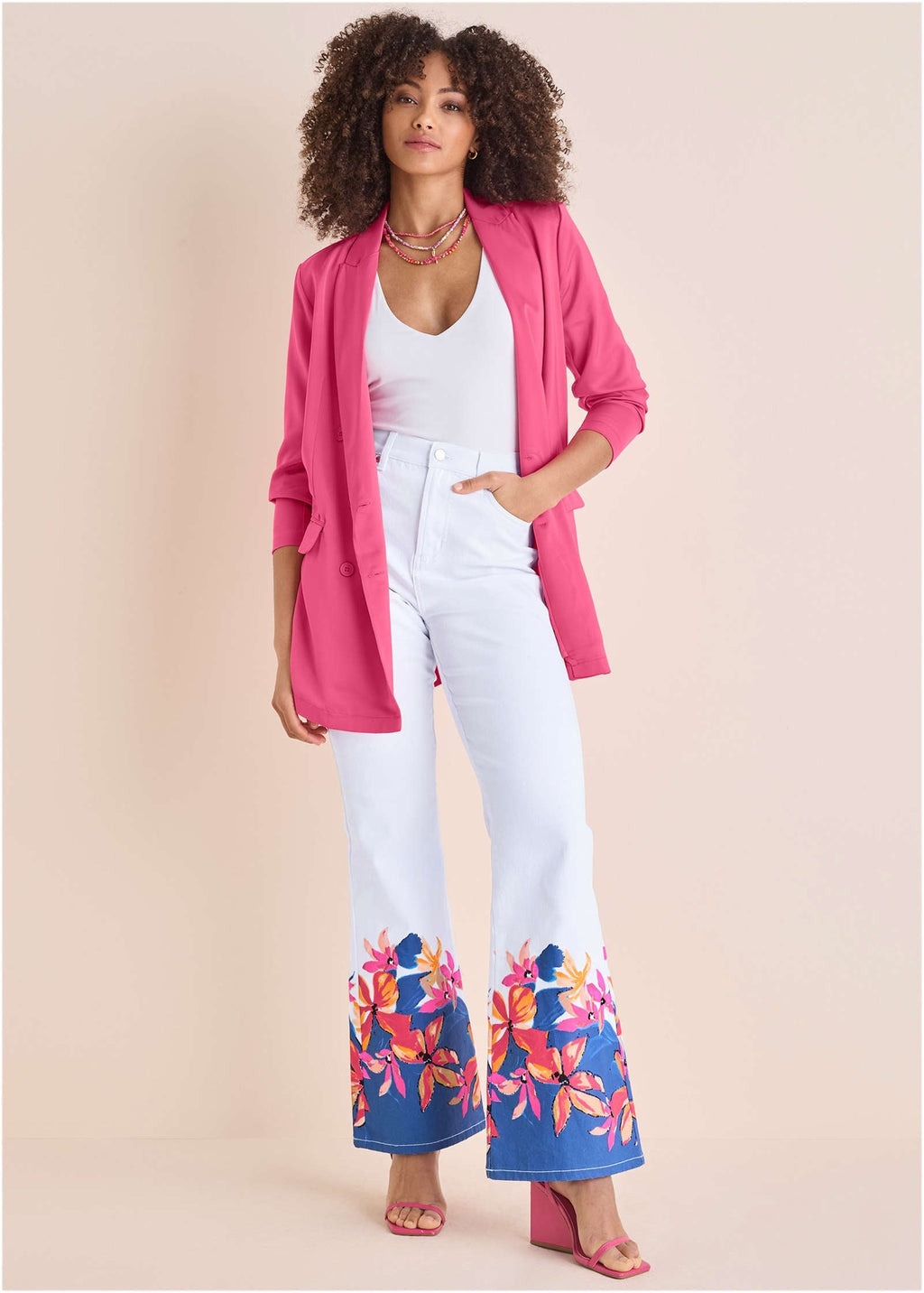 Flower Printed Modern Flare - Flower Wave