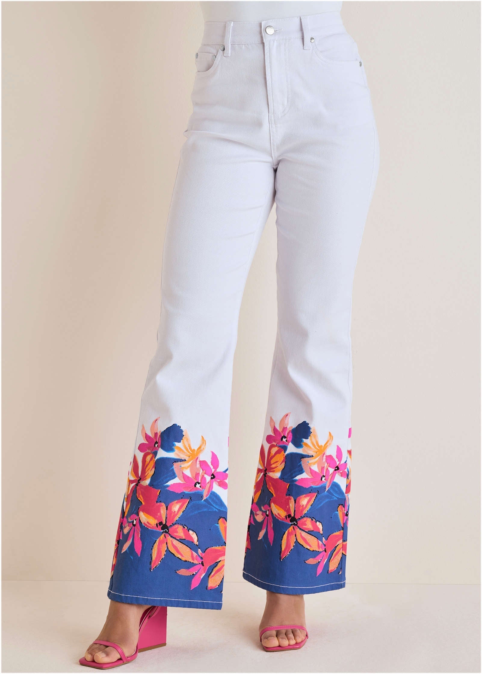 Flower Printed Modern Flare - Flower Wave