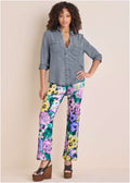 Satin Flare Pant - Monet's Garden