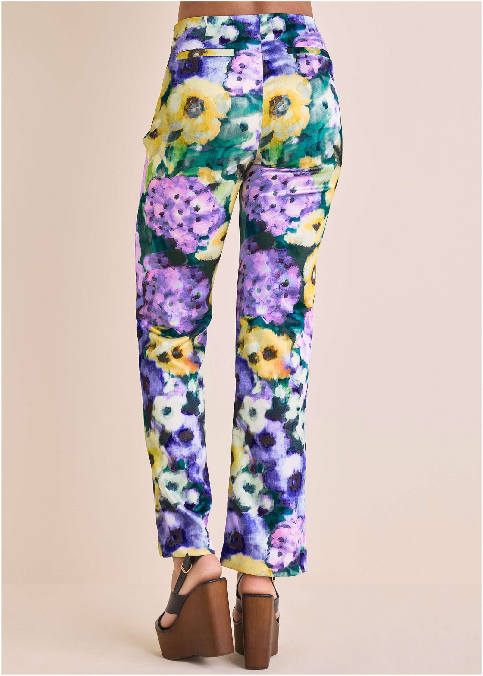 Satin Flare Pant - Monet's Garden