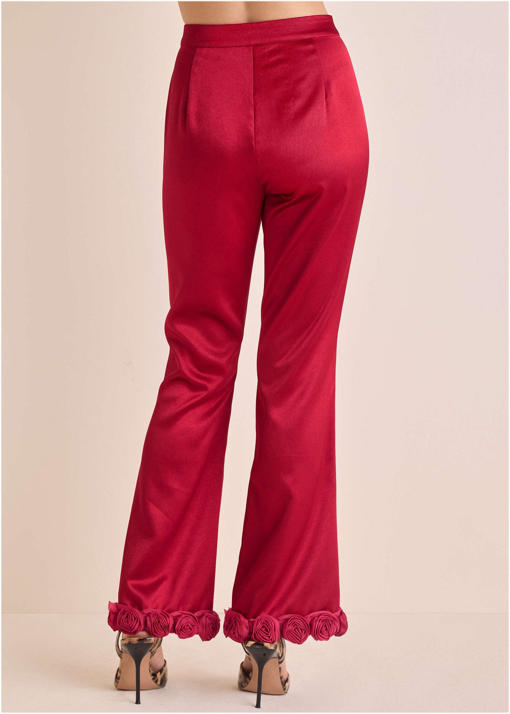 Rose Trim Trouser - Dark Red