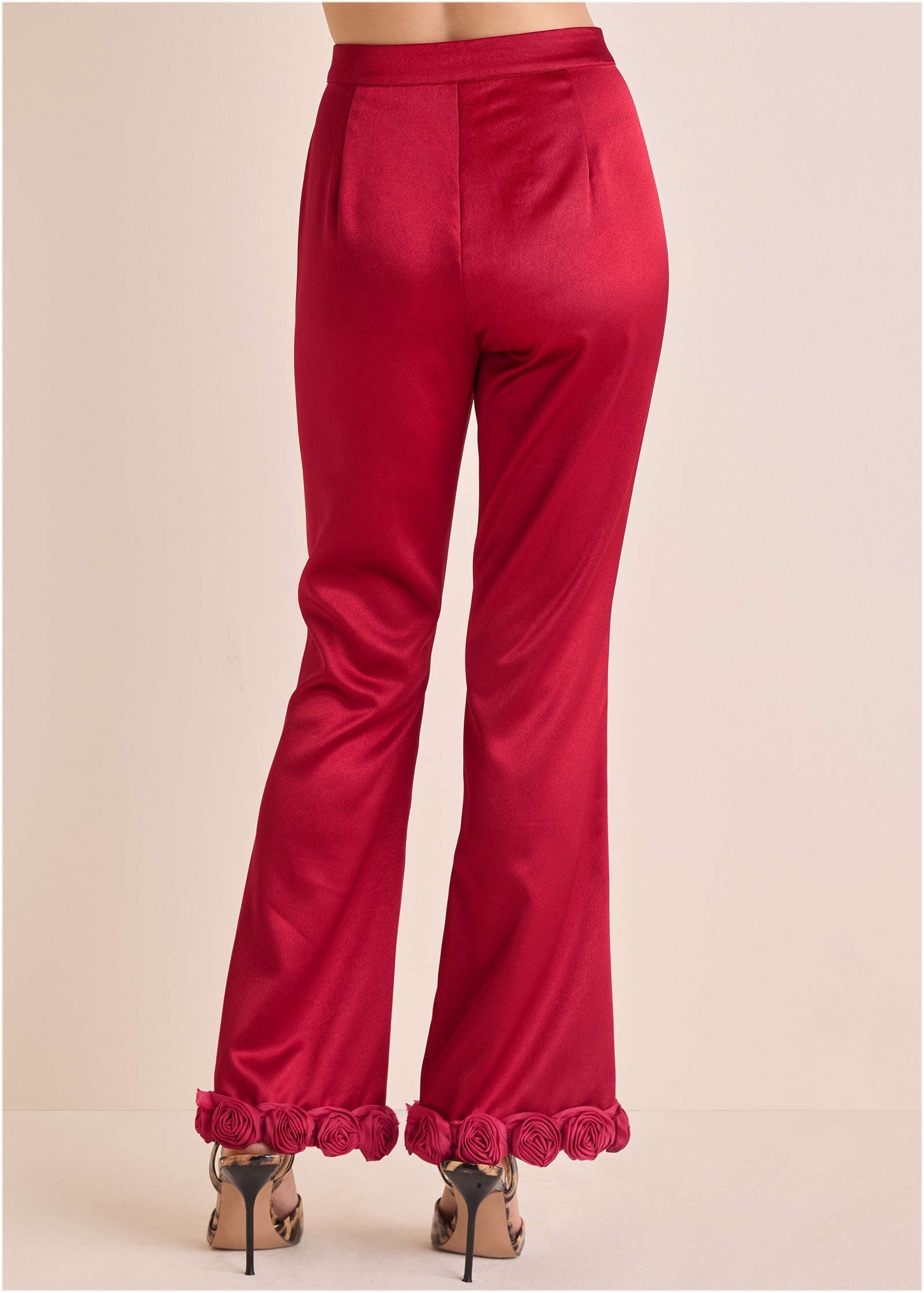 Rose Trim Trouser - Dark Red