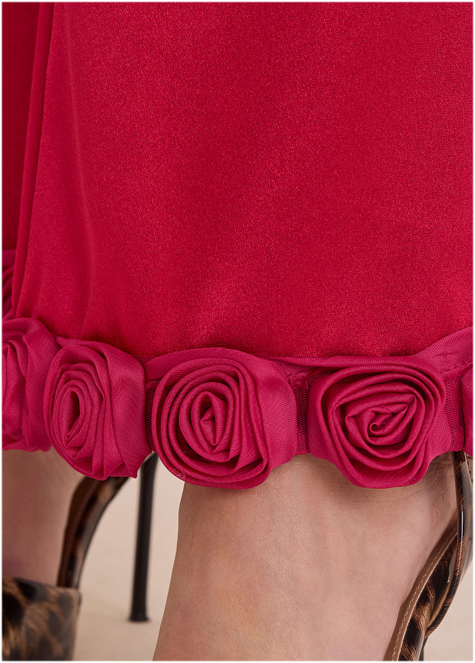 Rose Trim Trouser - Dark Red