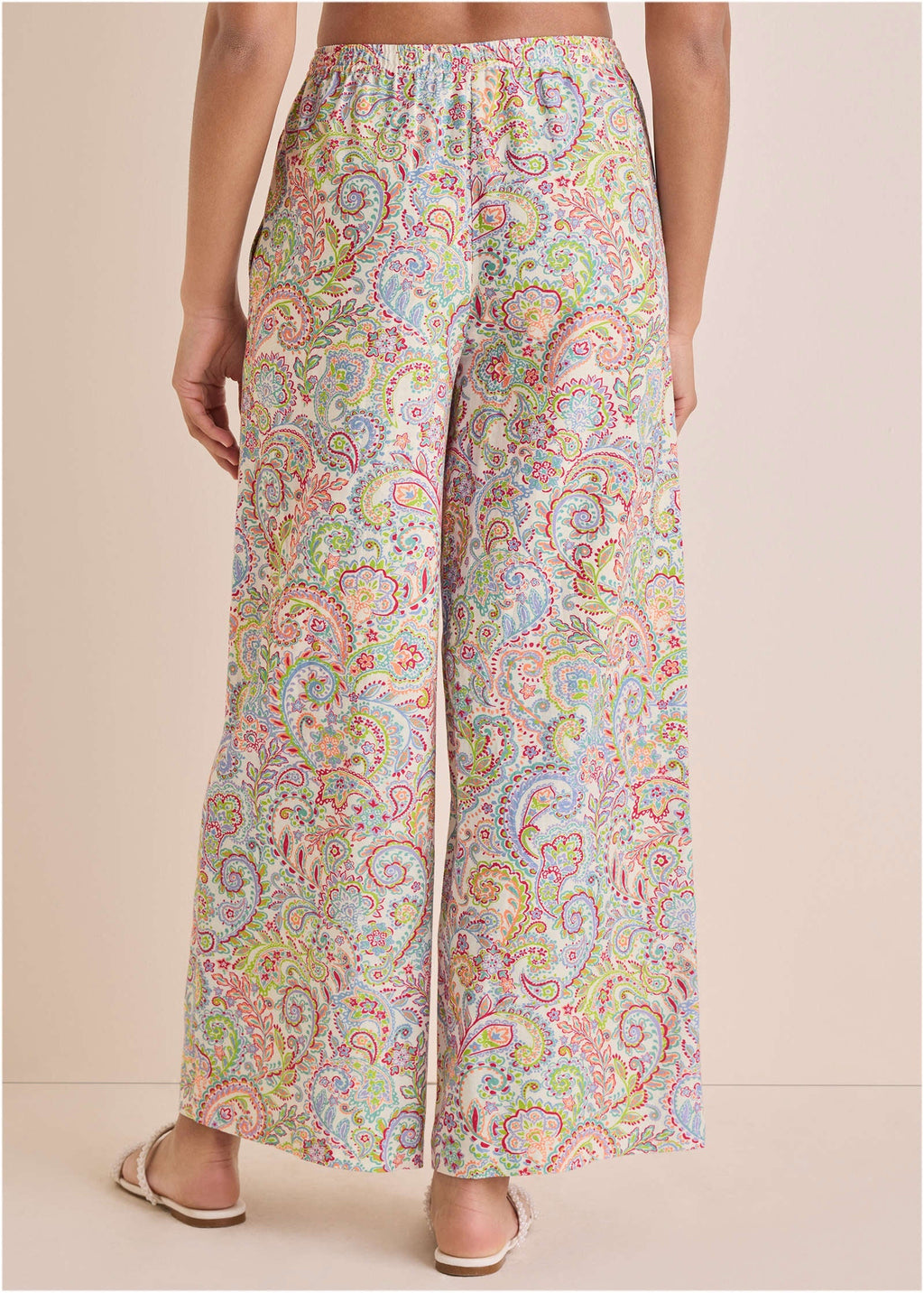 Linen Wide Leg Pant - Rainbow Paisley