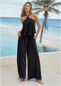Cross Neck Jumpsuit - Jet Black