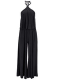 Cross Neck Jumpsuit - Jet Black