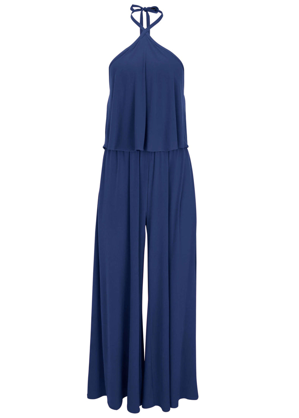 Cross Neck Jumpsuit - Dark Blue