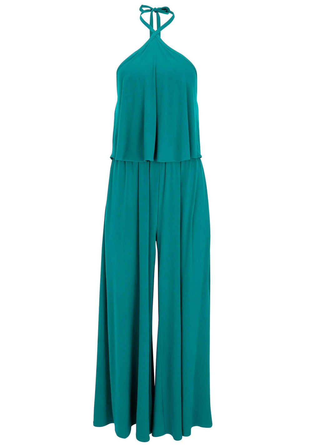 Cross Neck Jumpsuit - Tropical Green