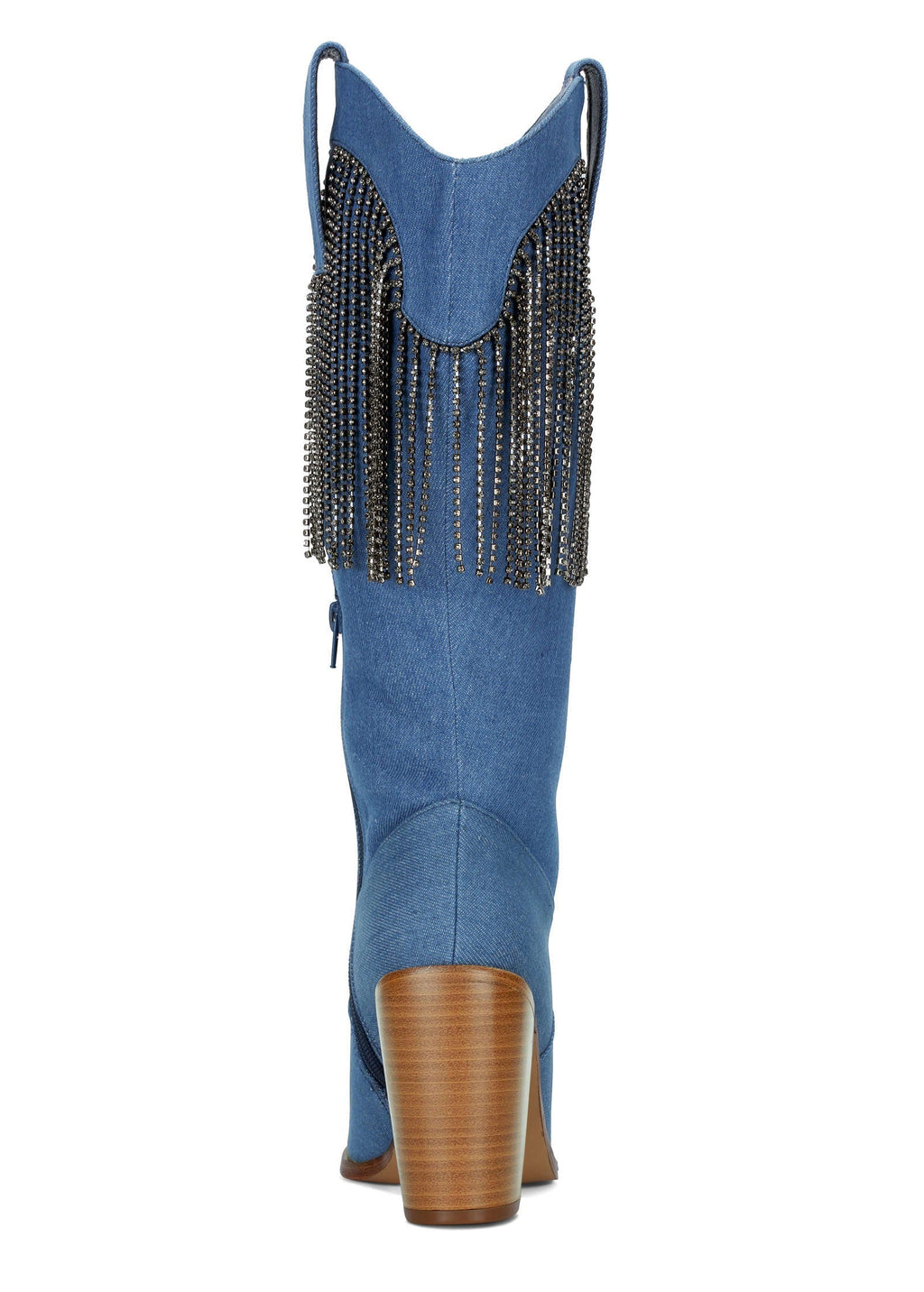 Fringe Cowgirl Boots - Denim Blue
