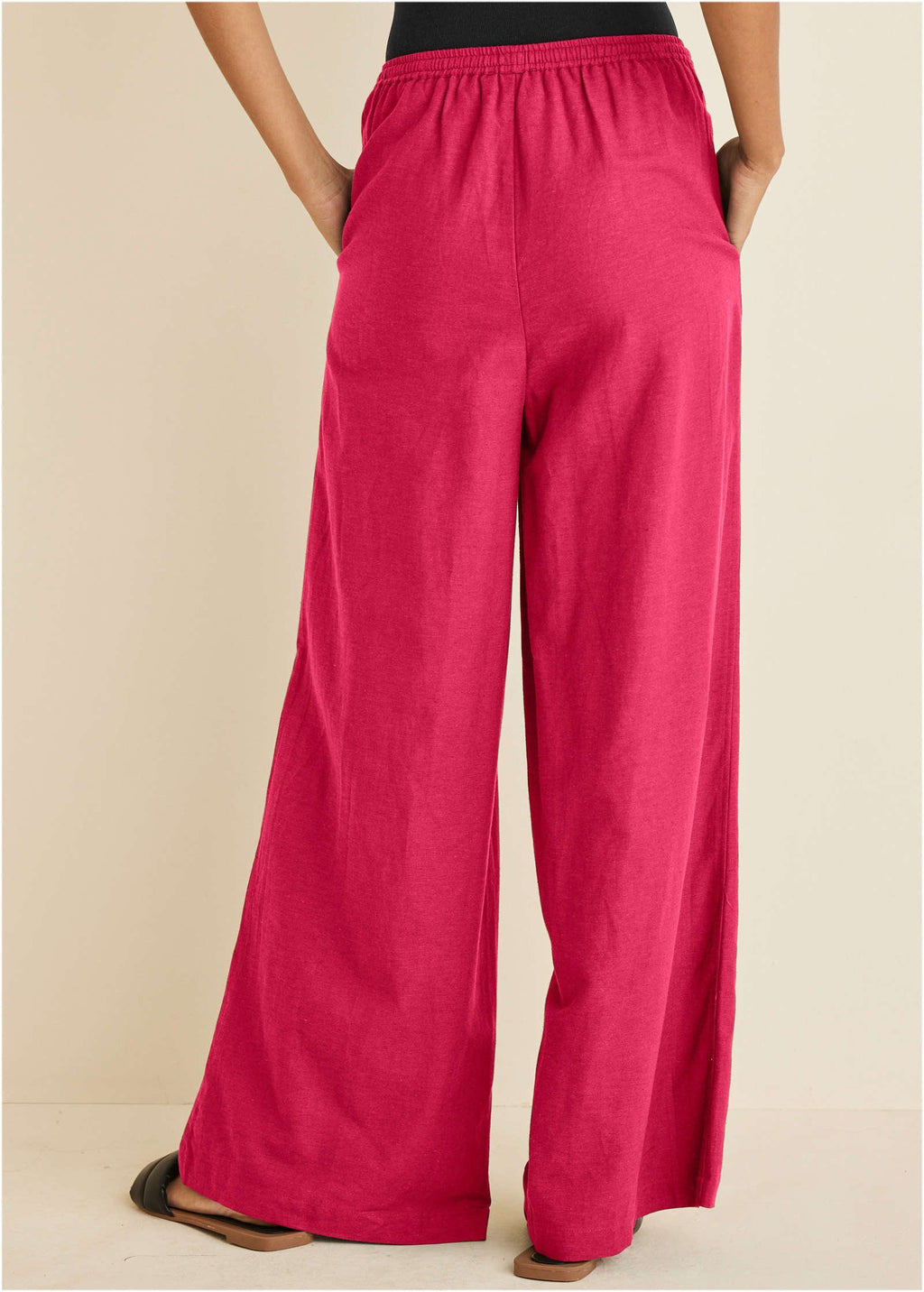 Linen Wide Leg Pant - Azalea