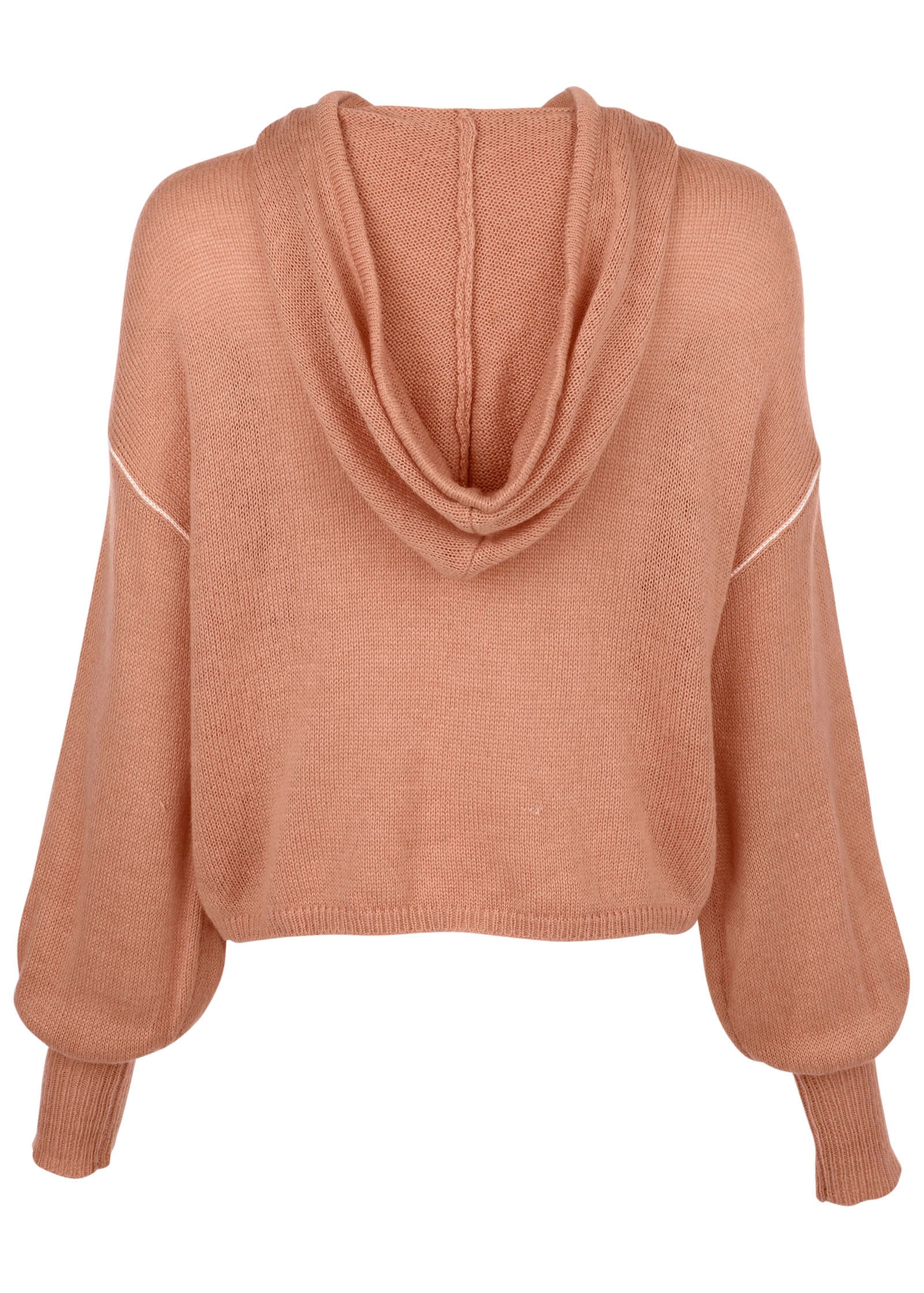 Contrast Stitch Hoodie - Dusty Rose