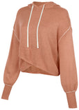Contrast Stitch Hoodie - Dusty Rose