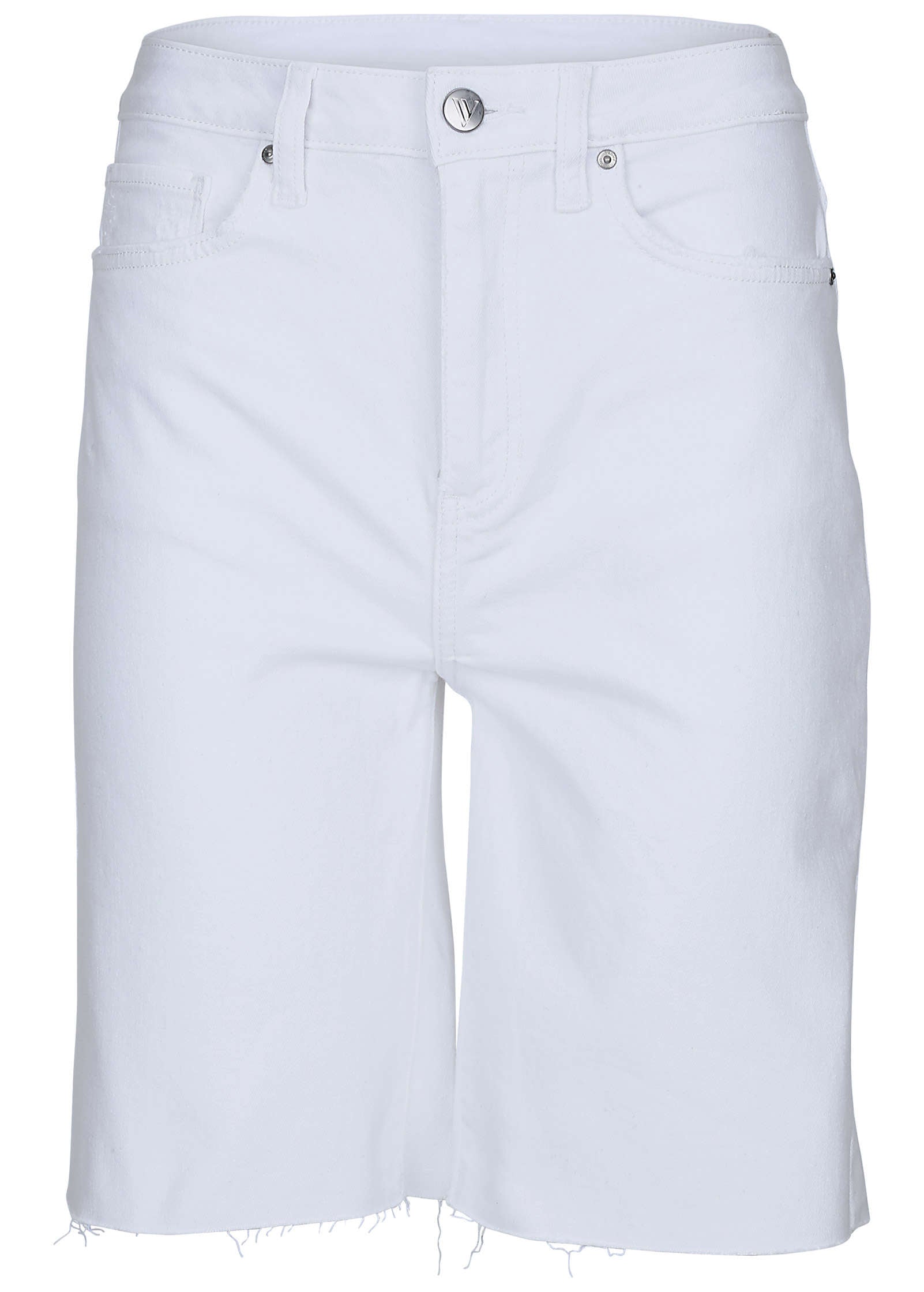 Brooke Denim Bermuda Shorts - White