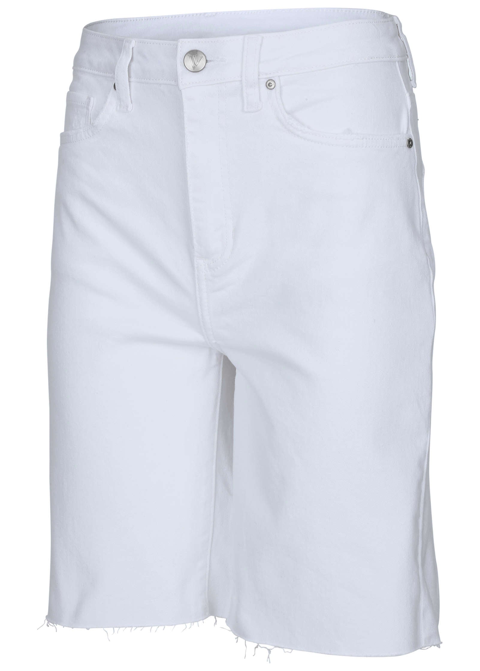 Brooke Denim Bermuda Shorts - White
