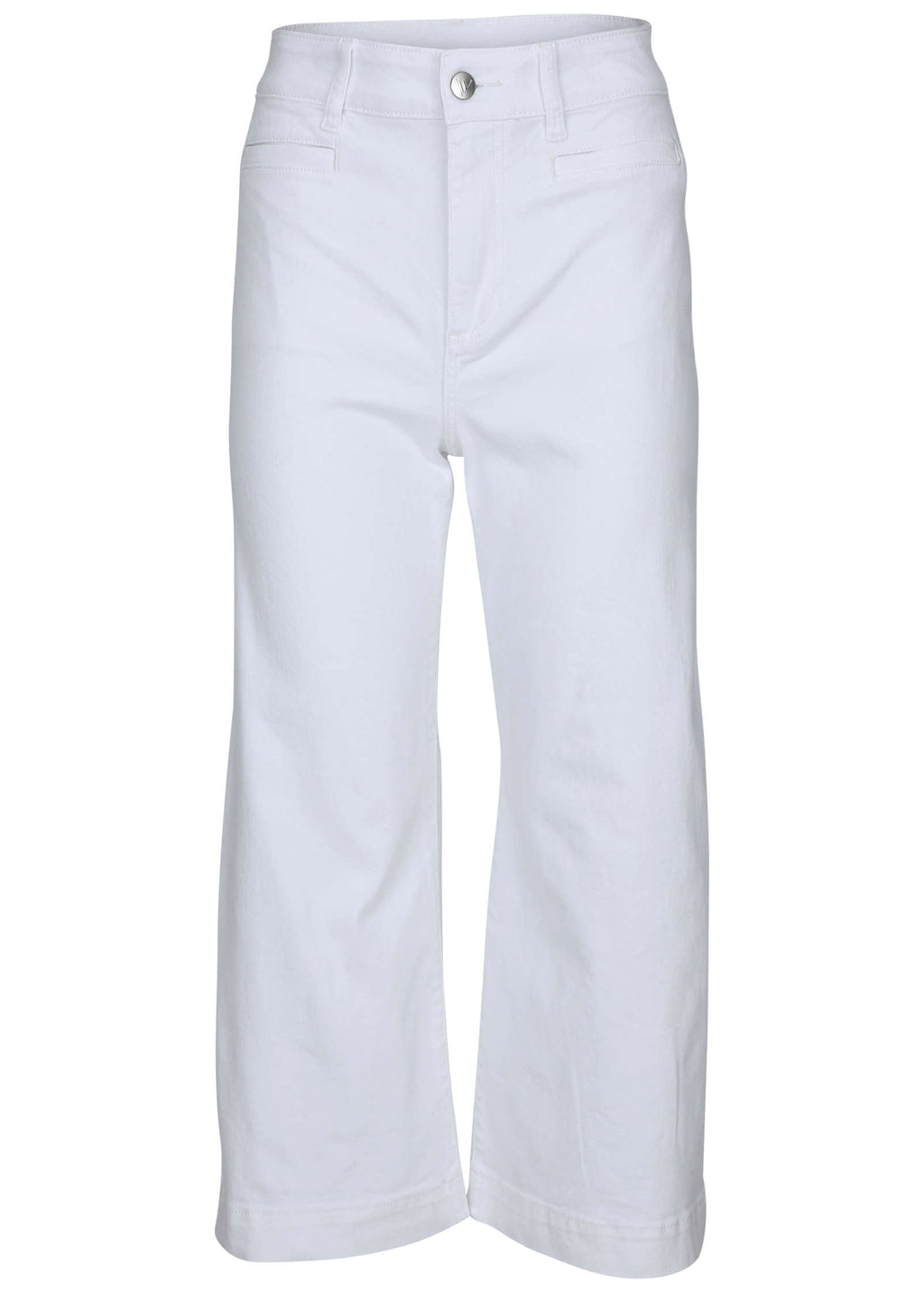 Sofia Wide Leg Crop Jeans - White Denim