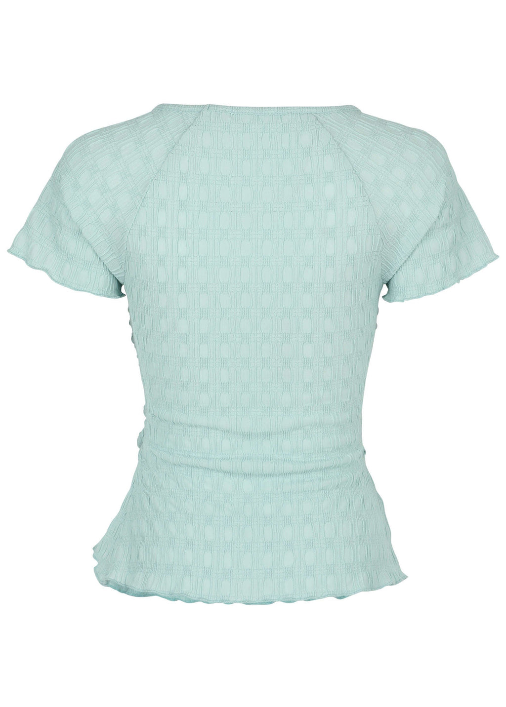 Bubbly Knit Wrap Top - Dusty Mint